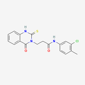 molecular formula C18H16ClN3O2S B2367942 N-(3-chloro-4-methylphenyl)-3-(4-oxo-2-thioxo-1,2-dihydroquinazolin-3(4H)-yl)propanamide CAS No. 443356-19-2