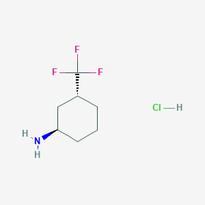 molecular formula C7H13ClF3N B2367947 (1R,3R)-3-(Trifluoromethyl)cyclohexan-1-amine;hydrochloride CAS No. 65145-66-6