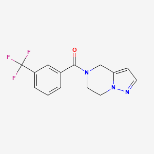 molecular formula C14H12F3N3O B2367980 (6,7-dihydropyrazolo[1,5-a]pyrazin-5(4H)-yl)(3-(trifluoromethyl)phenyl)methanone CAS No. 2034592-23-7