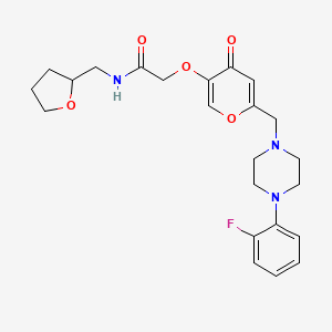 2-((6-((4-(2-fluorophenyl)piperazin-1-yl)methyl)-4-oxo-4H-pyran-3-yl)oxy)-N-((tetrahydrofuran-2-yl)methyl)acetamide
