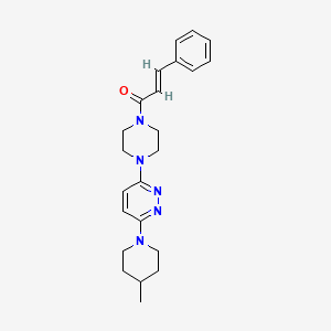 molecular formula C23H29N5O B2367996 (E)-1-(4-(6-(4-methylpiperidin-1-yl)pyridazin-3-yl)piperazin-1-yl)-3-phenylprop-2-en-1-one CAS No. 899757-25-6