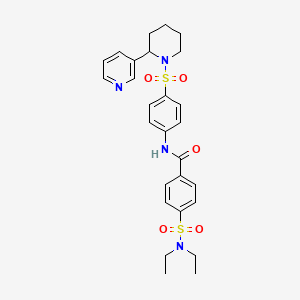 4-(N,N-diethylsulfamoyl)-N-(4-((2-(pyridin-3-yl)piperidin-1-yl)sulfonyl)phenyl)benzamide