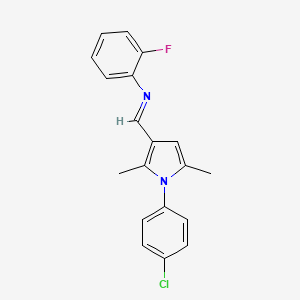 N-{(E)-[1-(4-chlorophenyl)-2,5-dimethyl-1H-pyrrol-3-yl]methylidene}-2-fluoroaniline