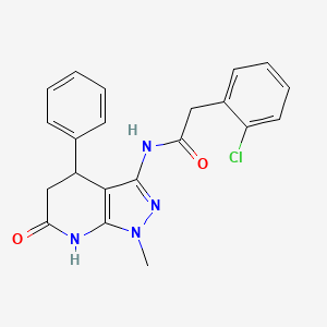 2-(2-chlorophenyl)-N-(1-methyl-6-oxo-4-phenyl-4,5,6,7-tetrahydro-1H-pyrazolo[3,4-b]pyridin-3-yl)acetamide