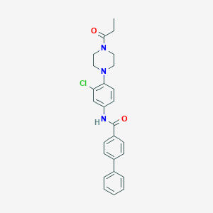 N-[3-chloro-4-(4-propanoylpiperazin-1-yl)phenyl]biphenyl-4-carboxamide