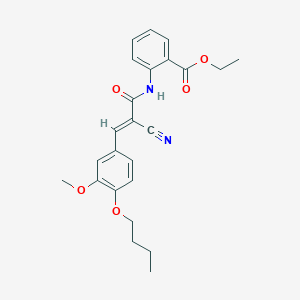 ethyl 2-[(2E)-3-(4-butoxy-3-methoxyphenyl)-2-cyanoprop-2-enoylamino]benzoate