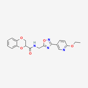 N-((3-(6-ethoxypyridin-3-yl)-1,2,4-oxadiazol-5-yl)methyl)-2,3-dihydrobenzo[b][1,4]dioxine-2-carboxamide