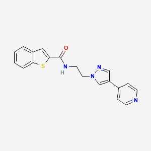 N-{2-[4-(pyridin-4-yl)-1H-pyrazol-1-yl]ethyl}-1-benzothiophene-2-carboxamide