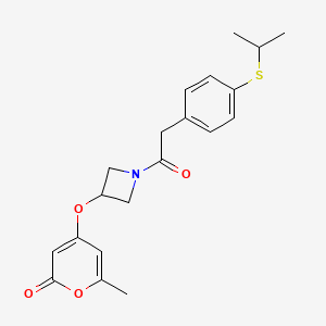 4-((1-(2-(4-(isopropylthio)phenyl)acetyl)azetidin-3-yl)oxy)-6-methyl-2H-pyran-2-one