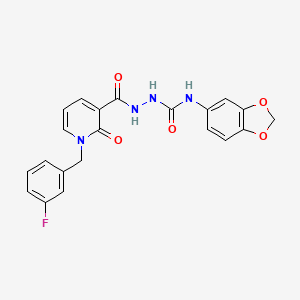 N-(benzo[d][1,3]dioxol-5-yl)-2-(1-(3-fluorobenzyl)-2-oxo-1,2-dihydropyridine-3-carbonyl)hydrazinecarboxamide