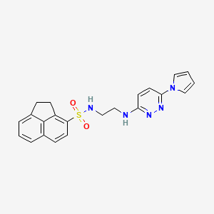 molecular formula C22H21N5O2S B2368042 N-(2-((6-(1H-pyrrol-1-yl)pyridazin-3-yl)amino)ethyl)-1,2-dihydroacenaphthylene-3-sulfonamide CAS No. 1421476-03-0