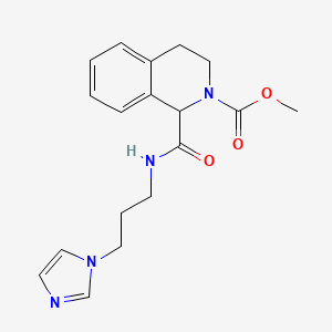 molecular formula C18H22N4O3 B2368064 methyl 1-((3-(1H-imidazol-1-yl)propyl)carbamoyl)-3,4-dihydroisoquinoline-2(1H)-carboxylate CAS No. 1396583-58-6