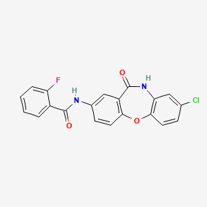 molecular formula C20H12ClFN2O3 B2368065 N-(8-chloro-11-oxo-10,11-dihydrodibenzo[b,f][1,4]oxazepin-2-yl)-2-fluorobenzamide CAS No. 922084-11-5