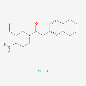 1-(4-Amino-3-ethylpiperidin-1-yl)-2-(5,6,7,8-tetrahydronaphthalen-2-yl)ethanone;hydrochloride