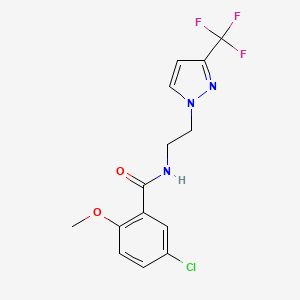 5-chloro-2-methoxy-N-(2-(3-(trifluoromethyl)-1H-pyrazol-1-yl)ethyl)benzamide
