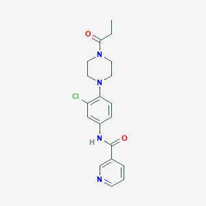 N-[3-chloro-4-(4-propanoylpiperazin-1-yl)phenyl]pyridine-3-carboxamide