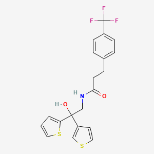 N-(2-hydroxy-2-(thiophen-2-yl)-2-(thiophen-3-yl)ethyl)-3-(4-(trifluoromethyl)phenyl)propanamide