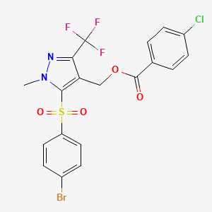 [5-[(4-bromophenyl)sulfonyl]-1-methyl-3-(trifluoromethyl)-1H-pyrazol-4-yl]methyl 4-chlorobenzenecarboxylate