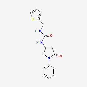 molecular formula C16H17N3O2S B2368085 1-(5-Oxo-1-phenylpyrrolidin-3-yl)-3-(thiophen-2-ylmethyl)urea CAS No. 891089-51-3