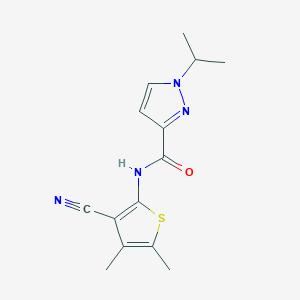 molecular formula C14H16N4OS B2368088 N-(3-cyano-4,5-dimethylthiophen-2-yl)-1-isopropyl-1H-pyrazole-3-carboxamide CAS No. 1203000-25-2