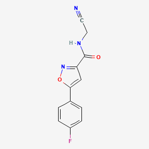 molecular formula C12H8FN3O2 B2368090 N-(Cyanomethyl)-5-(4-fluorophenyl)-1,2-oxazole-3-carboxamide CAS No. 2249075-60-1