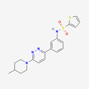 molecular formula C20H22N4O2S2 B2368143 N-(3-(6-(4-methylpiperidin-1-yl)pyridazin-3-yl)phenyl)thiophene-2-sulfonamide CAS No. 904823-38-7
