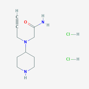 molecular formula C10H19Cl2N3O B2368166 2-[Piperidin-4-yl(prop-2-ynyl)amino]acetamide;dihydrochloride CAS No. 2243511-74-0
