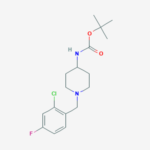 molecular formula C17H24ClFN2O2 B2368195 tert-Butyl 1-(2-chloro-4-fluorobenzyl)piperidin-4-ylcarbamate CAS No. 1286273-99-1