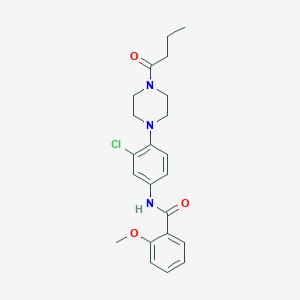 molecular formula C22H26ClN3O3 B236823 N-[4-(4-butanoylpiperazin-1-yl)-3-chlorophenyl]-2-methoxybenzamide 