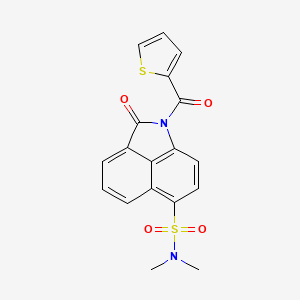 B2368244 N,N-dimethyl-2-oxo-1-(thiophene-2-carbonyl)-1,2-dihydrobenzo[cd]indole-6-sulfonamide CAS No. 881477-41-4