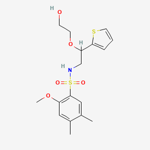 molecular formula C17H23NO5S2 B2368251 N-(2-(2-hydroxyethoxy)-2-(thiophen-2-yl)ethyl)-2-methoxy-4,5-dimethylbenzenesulfonamide CAS No. 2034615-58-0