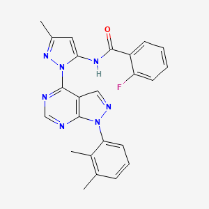 molecular formula C24H20FN7O B2368272 N-(1-(1-(2,3-dimethylphenyl)-1H-pyrazolo[3,4-d]pyrimidin-4-yl)-3-methyl-1H-pyrazol-5-yl)-2-fluorobenzamide CAS No. 1007173-30-9