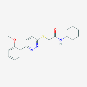 molecular formula C19H23N3O2S B2368274 N-cyclohexyl-2-((6-(2-methoxyphenyl)pyridazin-3-yl)thio)acetamide CAS No. 893977-80-5