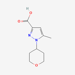 B2368310 5-Methyl-1-(tetrahydro-2H-pyran-4-yl)-1H-pyrazole-3-carboxylic acid CAS No. 1349988-67-5