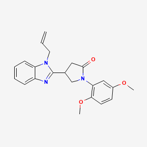 molecular formula C22H23N3O3 B2368323 1-(2,5-Dimethoxyphenyl)-4-(1-prop-2-enylbenzimidazol-2-yl)pyrrolidin-2-one CAS No. 862828-45-3