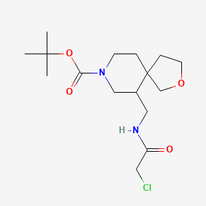 molecular formula C16H27ClN2O4 B2368331 Tert-butyl 6-[[(2-chloroacetyl)amino]methyl]-2-oxa-8-azaspiro[4.5]decane-8-carboxylate CAS No. 2411242-74-3