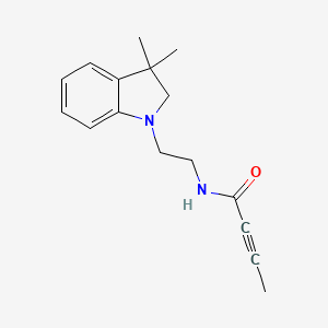 molecular formula C16H20N2O B2368334 N-[2-(3,3-Dimethyl-2H-indol-1-yl)ethyl]but-2-ynamide CAS No. 2411318-58-4