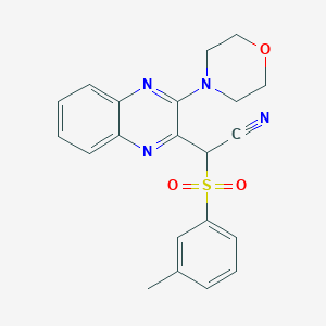 2-(3-Morpholinoquinoxalin-2-yl)-2-(m-tolylsulfonyl)acetonitrile
