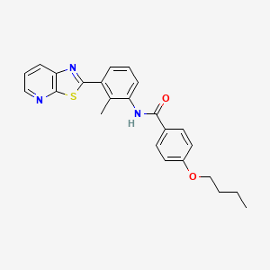 4-butoxy-N-(2-methyl-3-(thiazolo[5,4-b]pyridin-2-yl)phenyl)benzamide