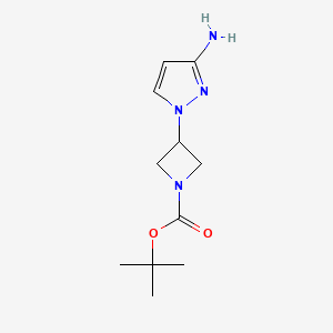 molecular formula C11H18N4O2 B2368365 tert-Butyl 3-(3-Amino-1H-pyrazol-1-yl)azetidine-1-carboxylate CAS No. 1361386-63-1
