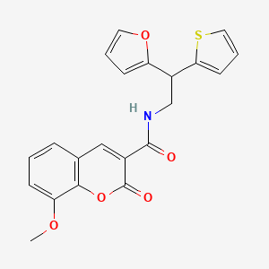molecular formula C21H17NO5S B2368372 N-[2-(furan-2-yl)-2-(thiophen-2-yl)ethyl]-8-methoxy-2-oxo-2H-chromene-3-carboxamide CAS No. 2097866-34-5
