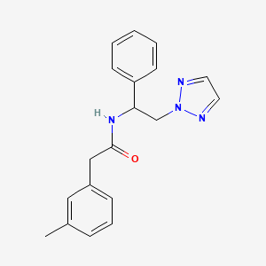 molecular formula C19H20N4O B2368373 N-(1-phenyl-2-(2H-1,2,3-triazol-2-yl)ethyl)-2-(m-tolyl)acetamide CAS No. 2034558-82-0