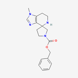 molecular formula C18H22N4O2 B2368374 Benzyl 1-methylspiro[6,7-dihydro-5H-imidazo[4,5-c]pyridine-4,3'-pyrrolidine]-1'-carboxylate CAS No. 2305255-48-3
