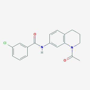 molecular formula C18H17ClN2O2 B2368375 N-(1-acetyl-1,2,3,4-tetrahydroquinolin-7-yl)-3-chlorobenzamide CAS No. 898423-63-7