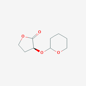 molecular formula C₉H₁₄O₄ B023684 (3S)-Dihydro-3-[(tetrahydro-2H-pyran-2-YL)oxy]-2(3H)-furanone CAS No. 83680-34-6