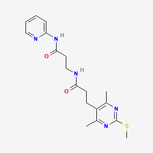 molecular formula C18H23N5O2S B2368412 3-[4,6-dimethyl-2-(methylsulfanyl)pyrimidin-5-yl]-N-{2-[(pyridin-2-yl)carbamoyl]ethyl}propanamide CAS No. 1209694-24-5