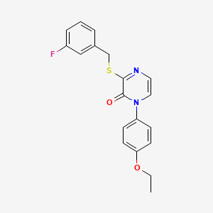 1-(4-Ethoxyphenyl)-3-[(3-fluorophenyl)methylsulfanyl]pyrazin-2-one