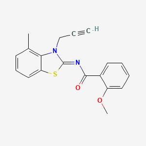 molecular formula C19H16N2O2S B2368420 2-methoxy-N-(4-methyl-3-prop-2-ynyl-1,3-benzothiazol-2-ylidene)benzamide CAS No. 868674-60-6