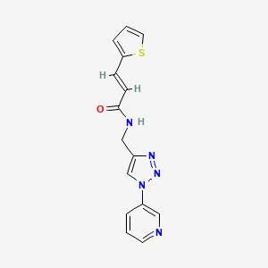 (E)-N-((1-(pyridin-3-yl)-1H-1,2,3-triazol-4-yl)methyl)-3-(thiophen-2-yl)acrylamide