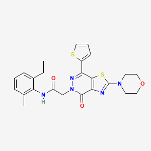 molecular formula C24H25N5O3S2 B2368437 N-(2-ethyl-6-methylphenyl)-2-(2-morpholino-4-oxo-7-(thiophen-2-yl)thiazolo[4,5-d]pyridazin-5(4H)-yl)acetamide CAS No. 1021020-31-4